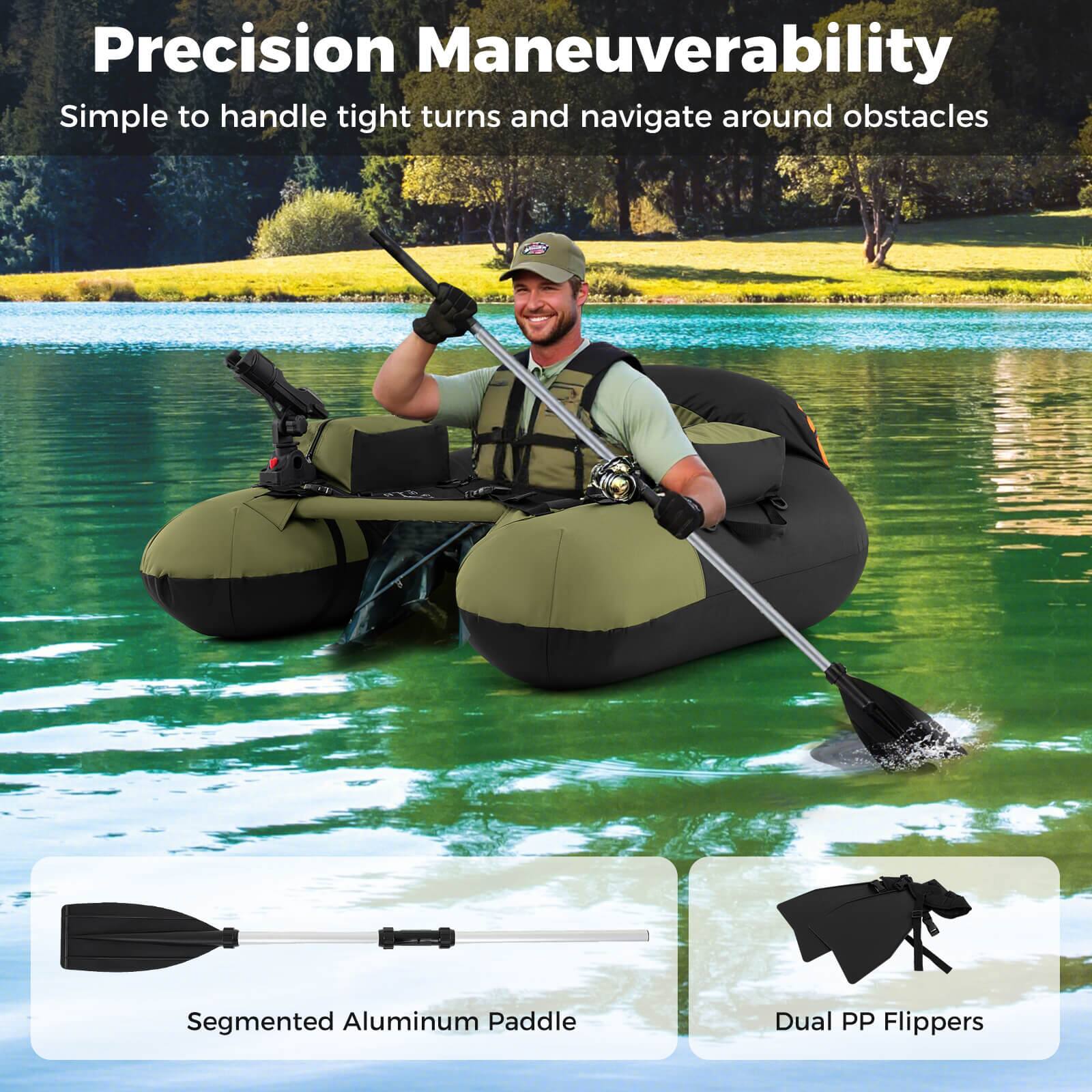 Precision Maneuverability  
Simple to handle tight turns and navigate around obstacles  

Segmented Aluminum Paddle  
Dual PP Flippers