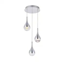 Elegant Lighting - Amherst Collection LED 3-light chandelier 12in x 9in finish - Chrome