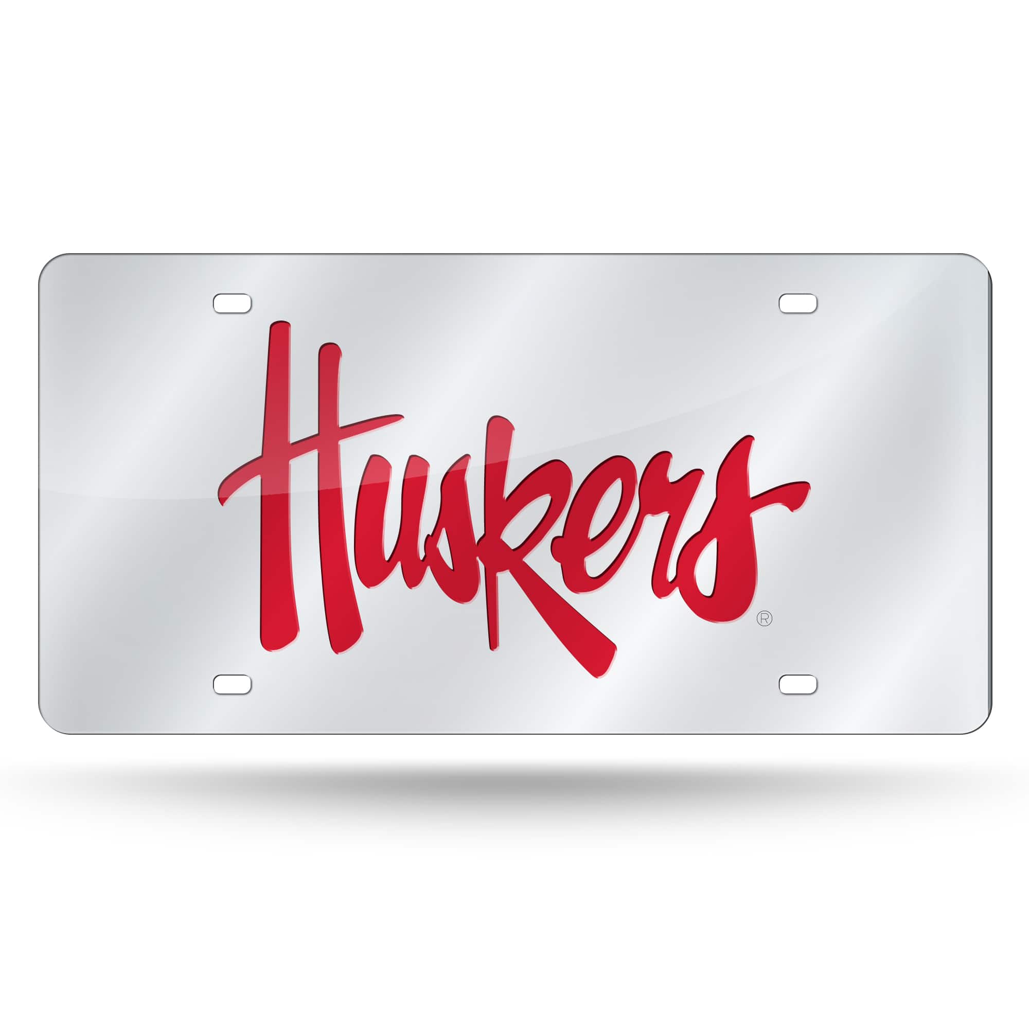 Rico Industries - Nebraska Cornhuskers Mirrored Laser Cut License Plate Laser Tag - Multi