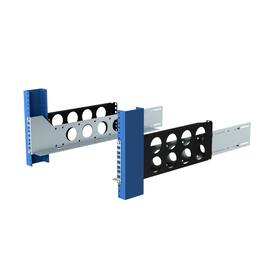 RackSolutions - 3U 2Post Universal Rail 24inD with Wirebar - Black