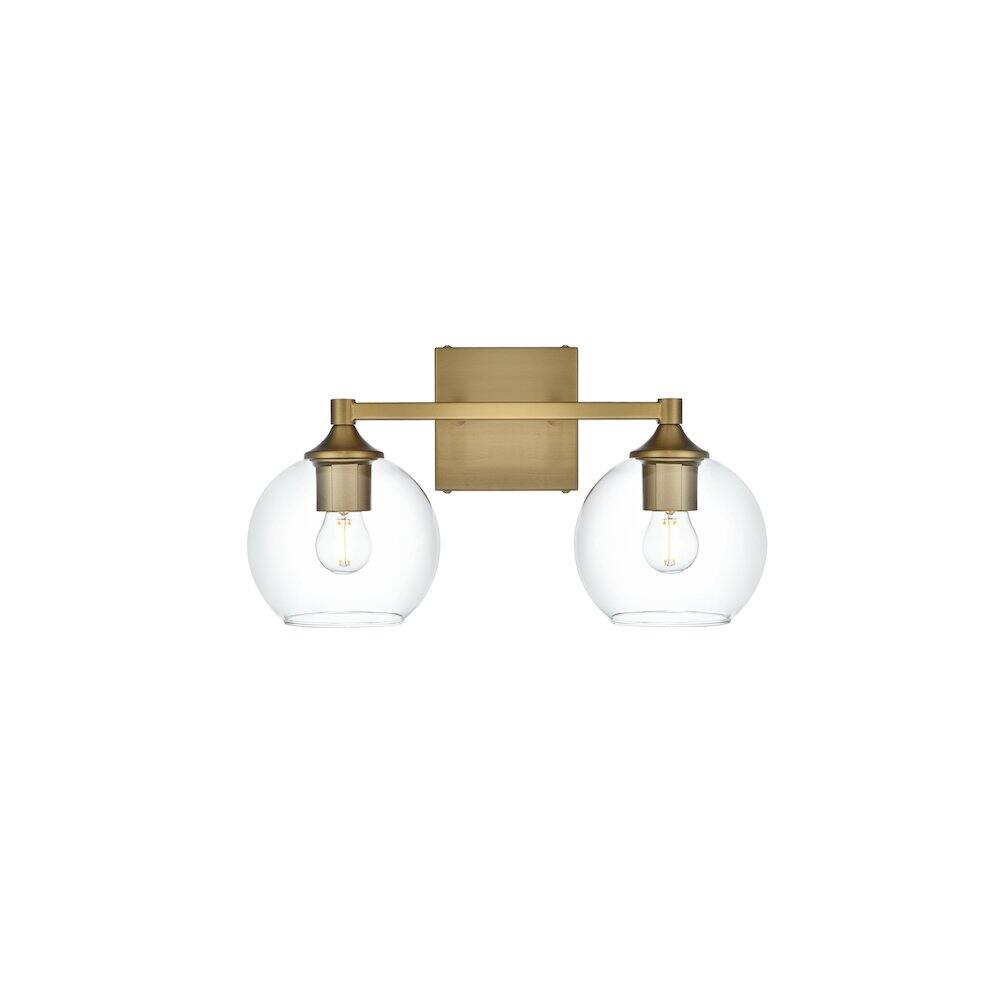 Back. Living District - Eero 16 inch Wall Sconce in Satin Gold - Satin Gold And Clear.