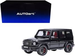 2019 Mercedes-Benz AMG G63 with Red Interior 1/18 Model Car by Autoart - Black