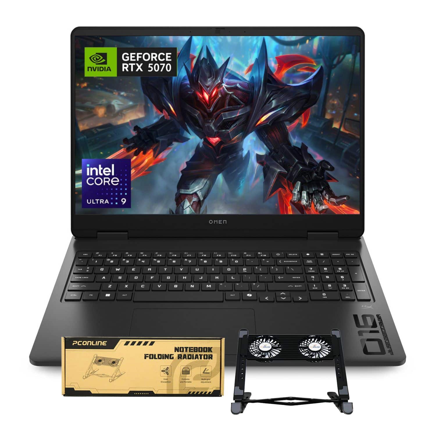 HP - Omen Slim 16" 240Hz Laptop - Intel Core Ultra 9 285H - 64GB RAM - 1TB SSD - NVIDIA GeForce RTX 5070 - PCO Laptop Cooler - Black