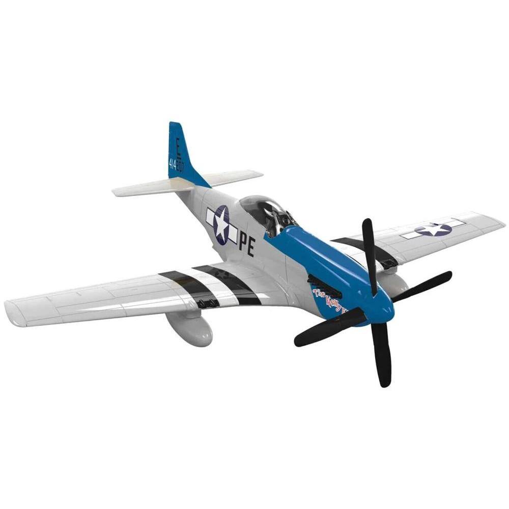 Angle. Airfix Quickbuild - Skill 1 Model Kit D-Day P-51D- Mustang Snap Together Painted Plastic Model Airplane Kit by Airfix Quickbuild - Multi.