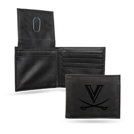 Rico Industries - Virginia Cavaliers Laser Engraved Black Billfold Wallet - Multi