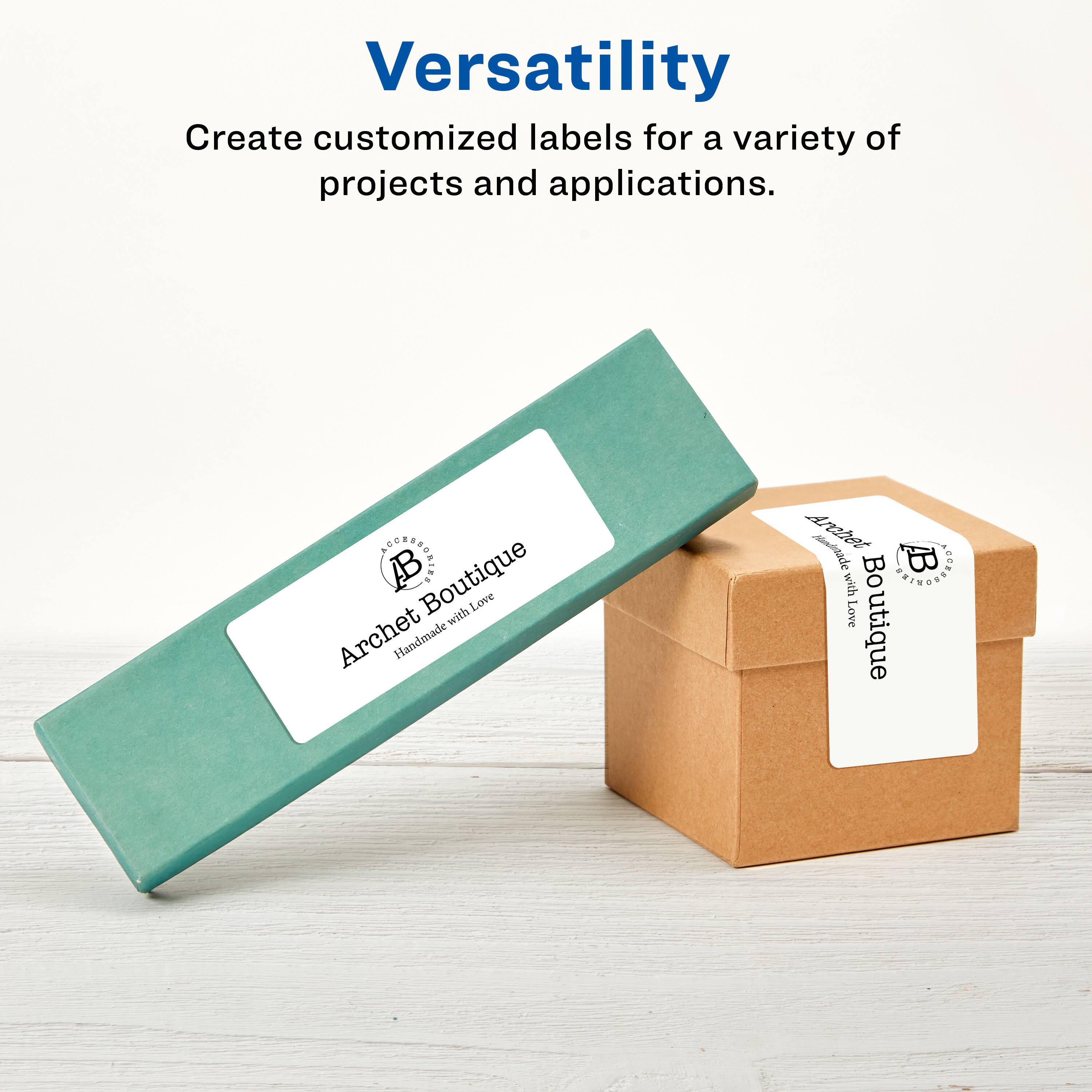 Versatility  
Create customized labels for a variety of projects and applications.  

Archet Boutique  
Handmade with Love