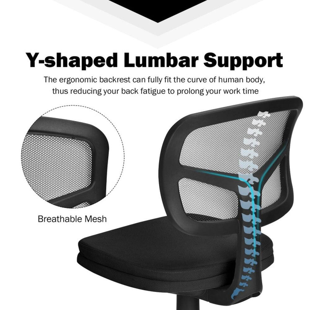 Y-shaped Lumbar Support  
The ergonomic backrest can fully fit the curve of human body, thus reducing your back fatigue to prolong your work time  

Breathable Mesh