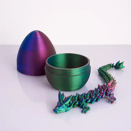 Front. VIVZONE - Colorful 3D Printed Drangon with Egg Unique Gift - Blue.