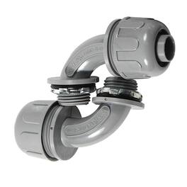 HQRP - 1/2 in Liquid-Tight 90 Degree PVC Conduit Connector - Nonmetallic UL Listed, 2-Pack - Gray