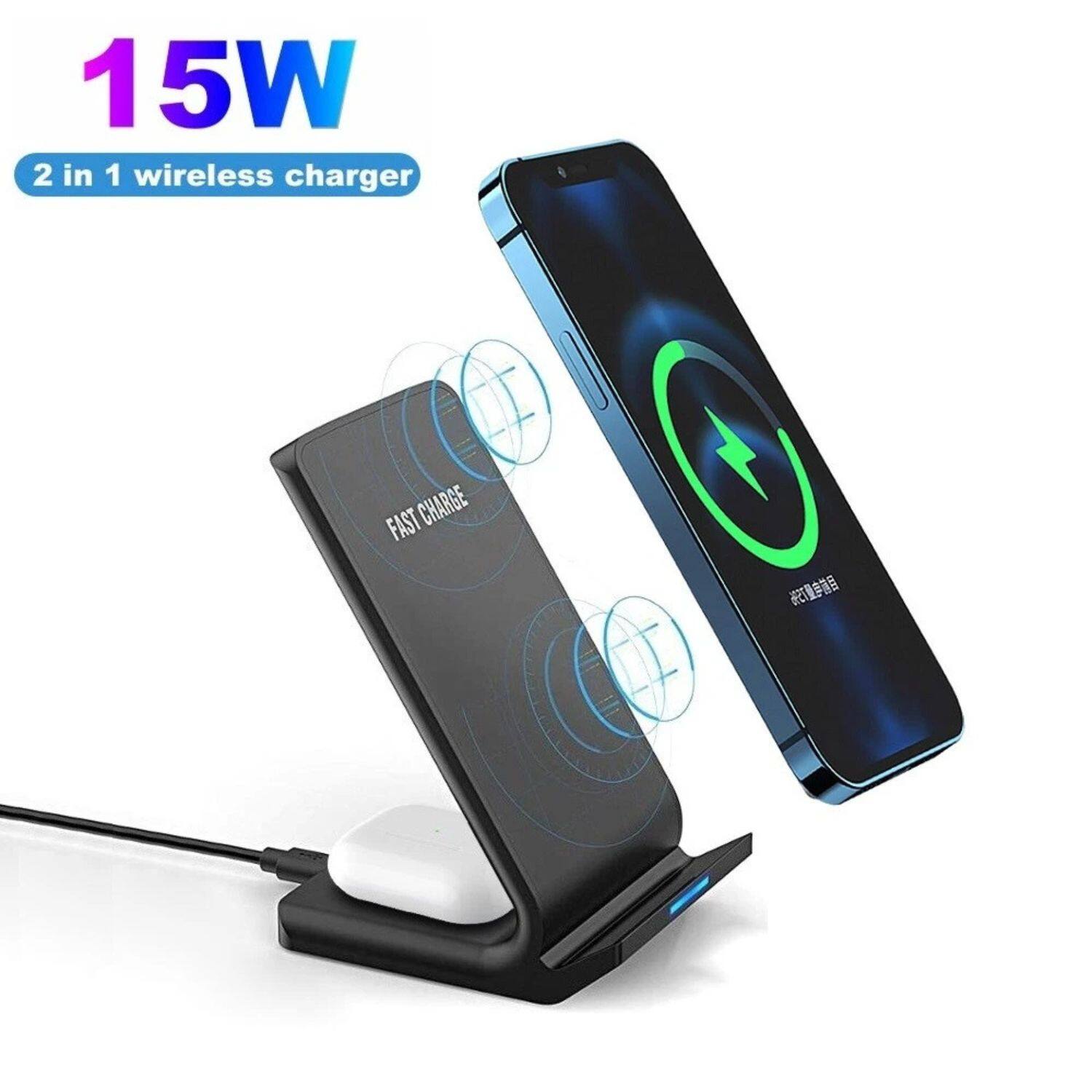 15W  
2 in 1 wireless charger  
FAST CHARGE