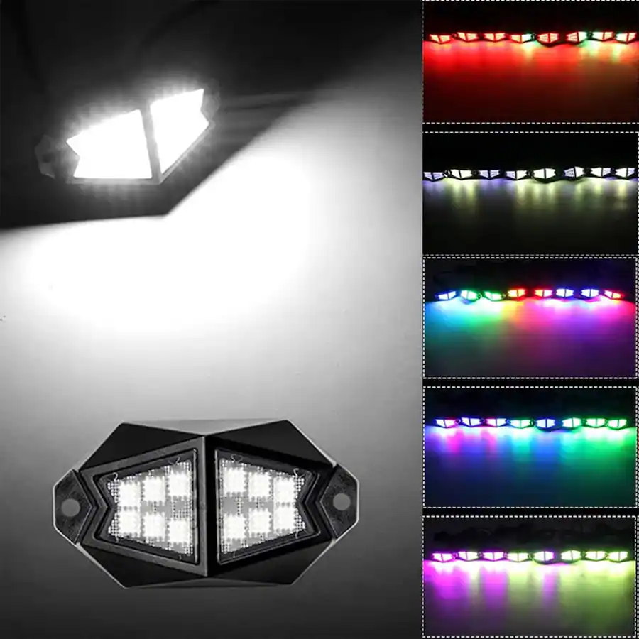 Race Sport COLORTRAIL 4 Pod LED RGBW Rock Light Expansion Kit Multi ...