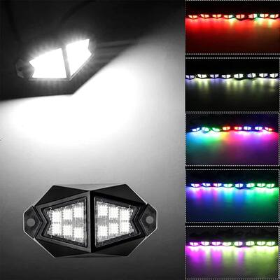 8-Pod RGB LED Rock Lights – Motorcycle Underglow Kit W/ Remote Control – IP67 Waterproof