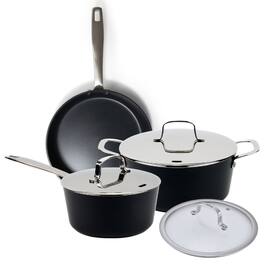 Alva - Maestro Cookware Set 6-Piece Set - Nonstick Ceramic Pans and Pots - Black