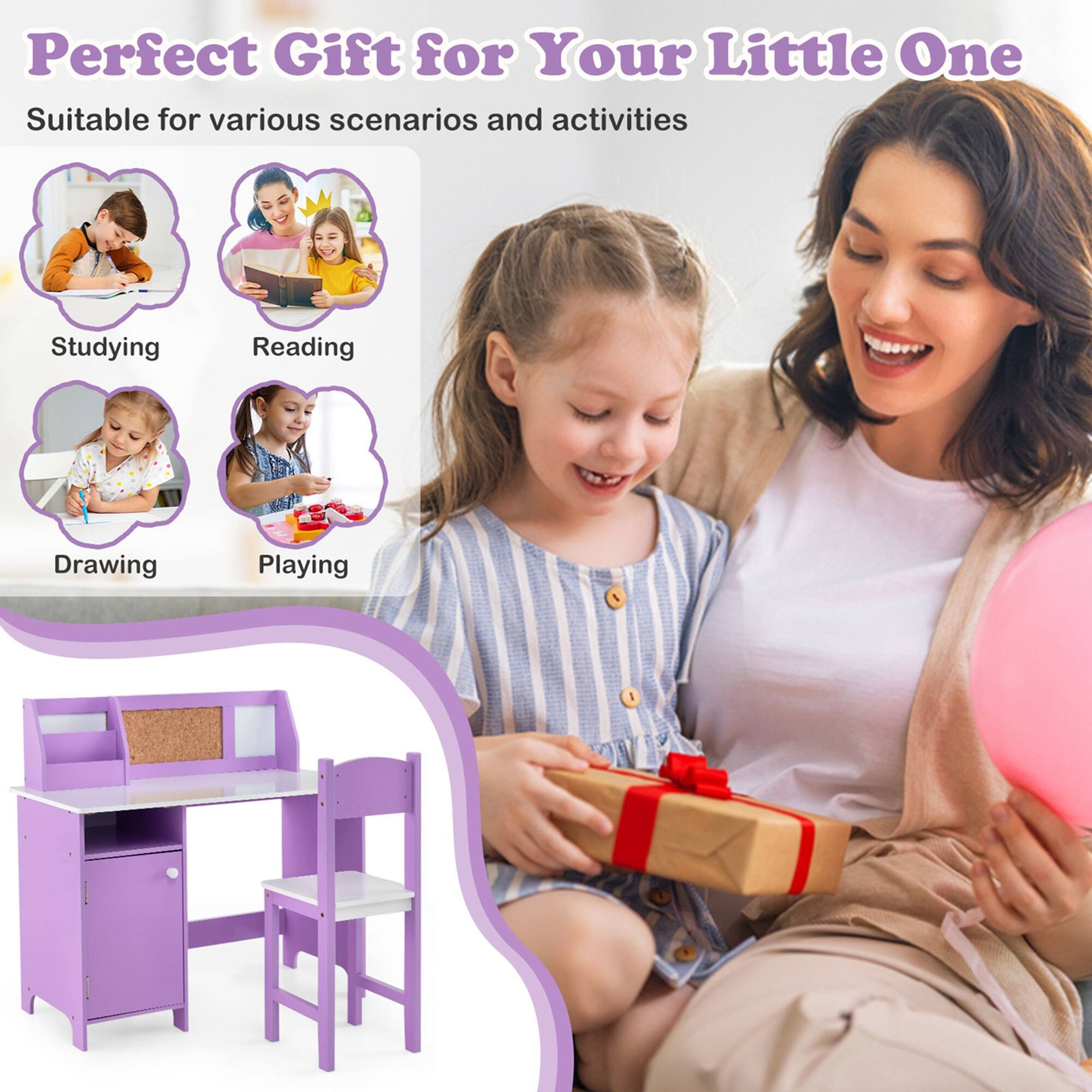 Perfect Gift for Your Little One

Suitable for various scenarios and activities

- Studying
- Reading
- Drawing
- Playing