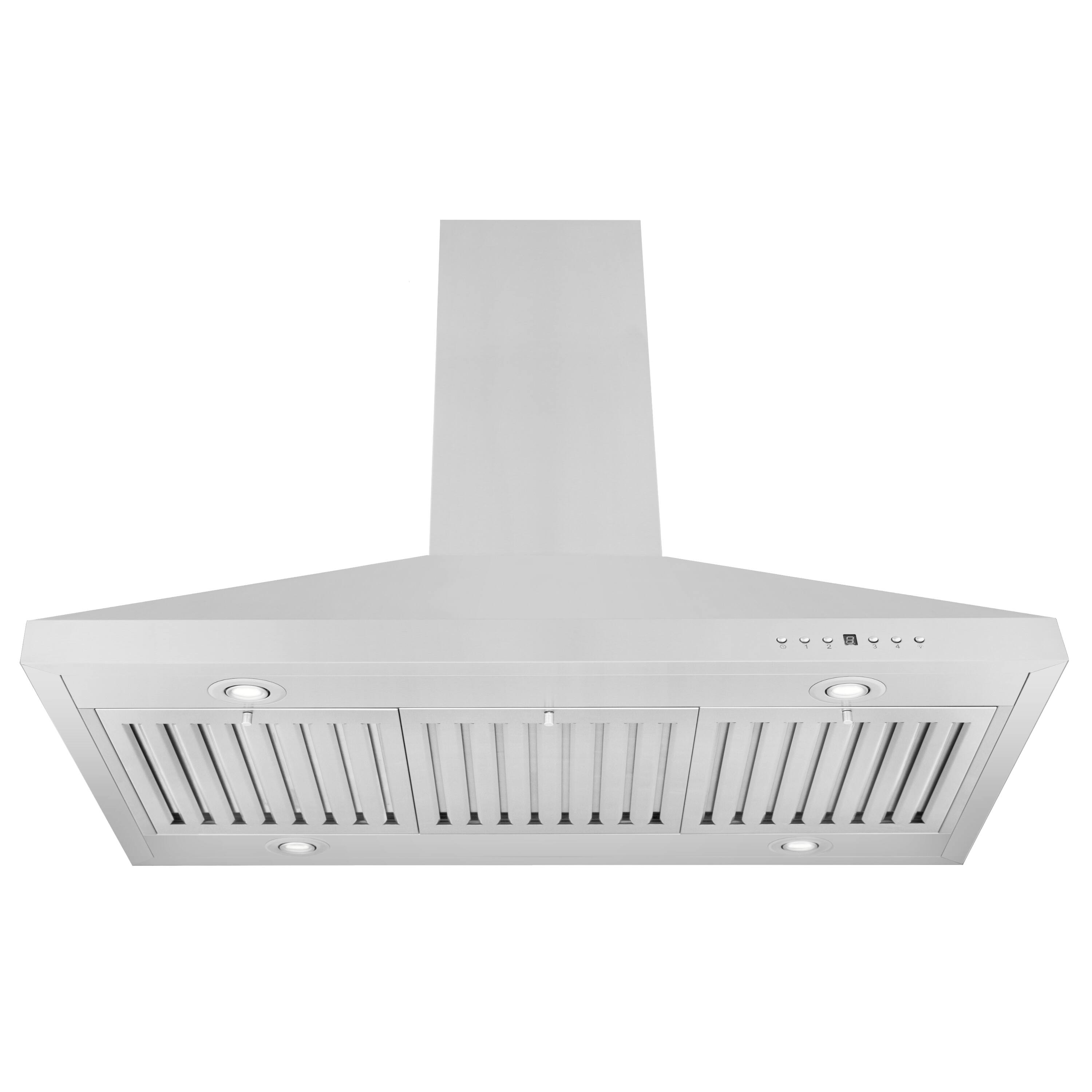 Back. ZLINE - 48" Externally Vented Range Hood - Stainless steel.