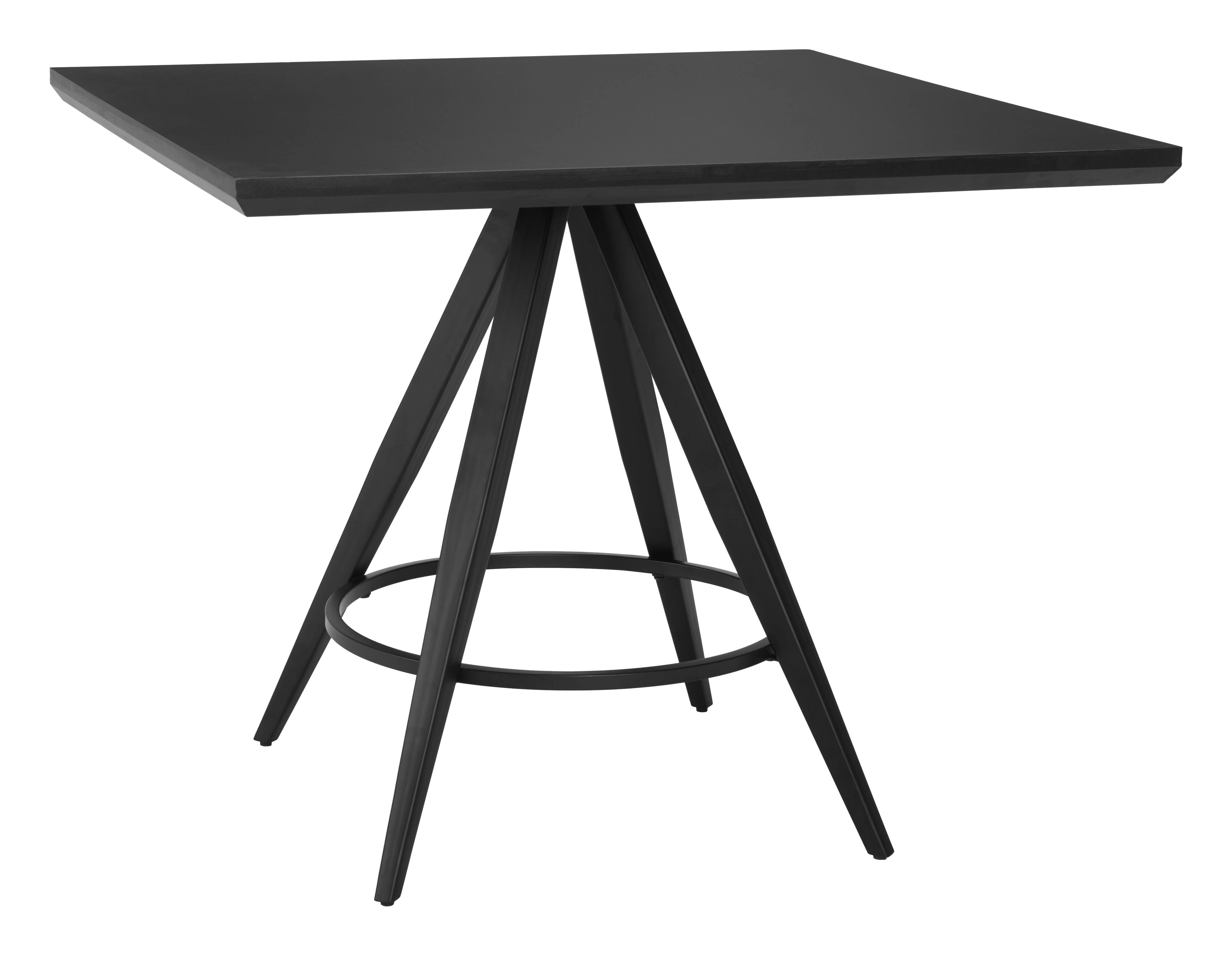 Front. Hivvago - Tinos Dining Table Black - Black.