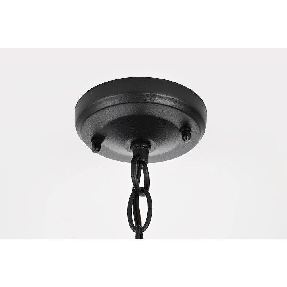 Alt View 1. Elegant Lighting - Harley 12 inch Outdoor Pendant in Black - Black And Clear.