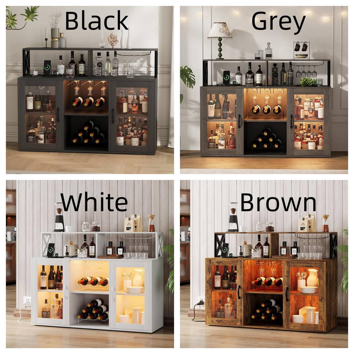 Black  
Grey  
White  
Brown