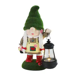 Techko - Gartenlicht Greta Outdoor Solar Lantern Gnome Statue with Integrated LED Lantern