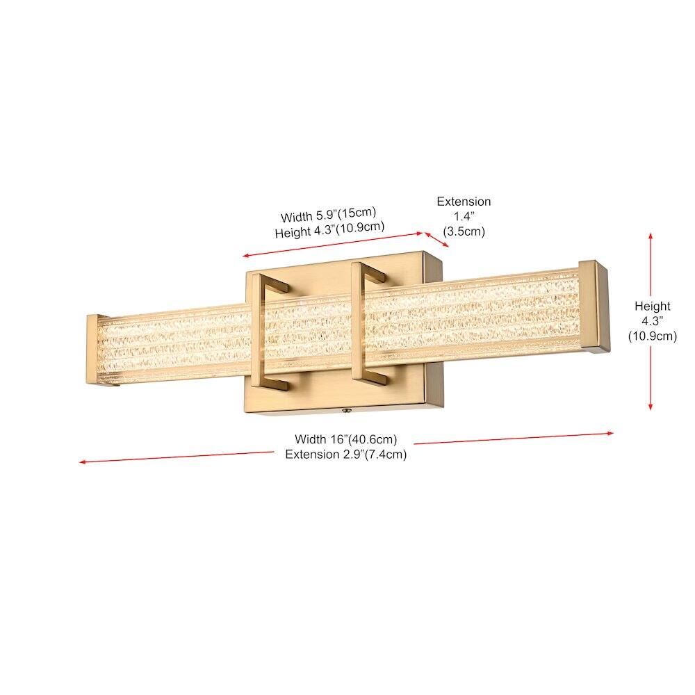 Living District - Ivaan 16 Inch Led Wall Sconce In - Satin Gold price history on PriceWatchPro