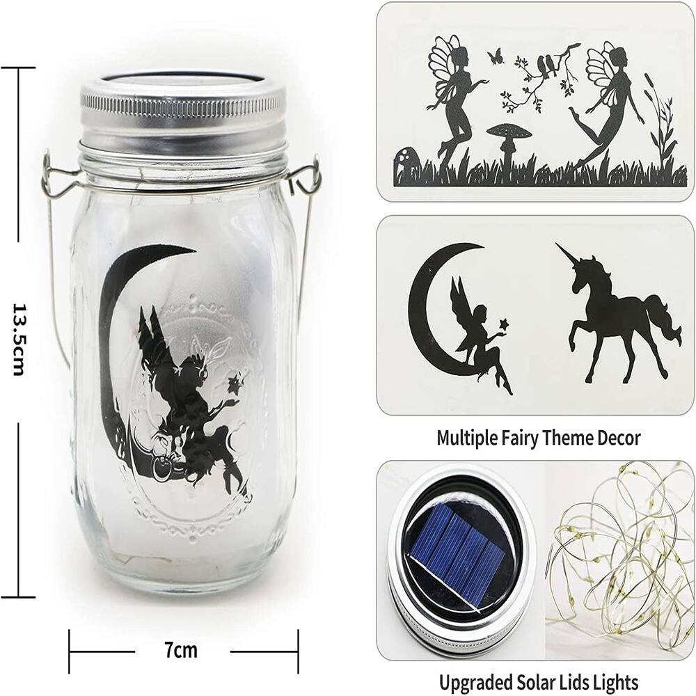 13.5cm Multiple Fairy Theme Decor 7cm Upgraded Solar Lids Lights