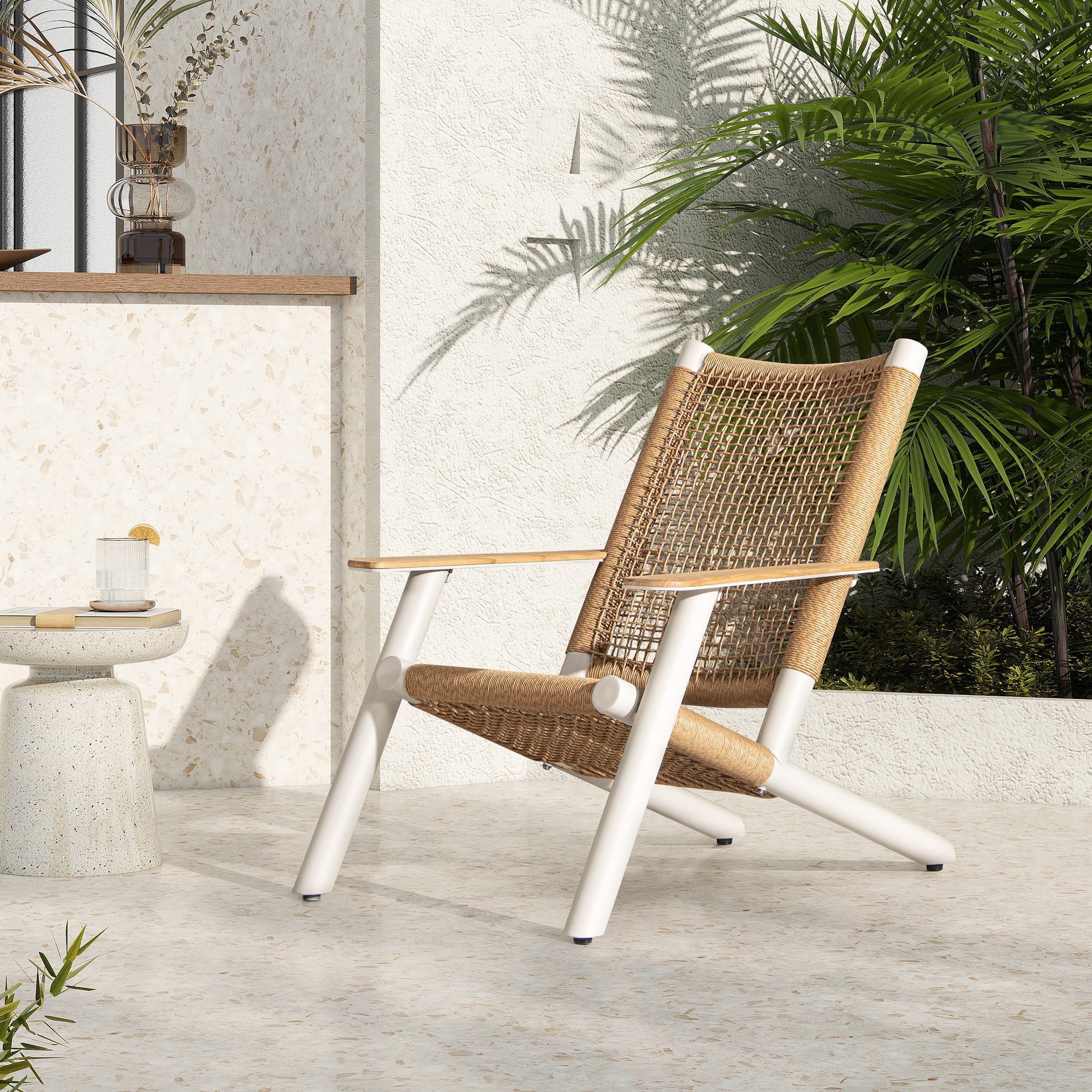 Mondawe - Adirondack Outdoor Lounge Chair - Beige