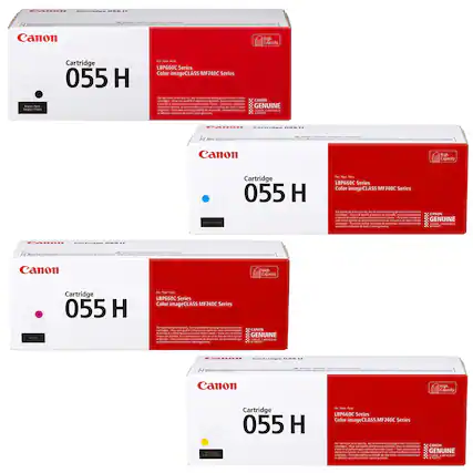 Canon High Capacity Cartridge 055 H
- LBP660C Series
- Color imageCLASS MF740C Series
Canon Genuine Cartridge 055 H
- LBP660C Series
- Color imageCLASS MF740C Series
Canon High Capacity Cartridge 055 H
- LBP660C Series
- Color imageCLASS MF740C Series
Canon Genuine Cartridge 055 H
- LBP660C Series
- Color imageCLASS MF740C Series