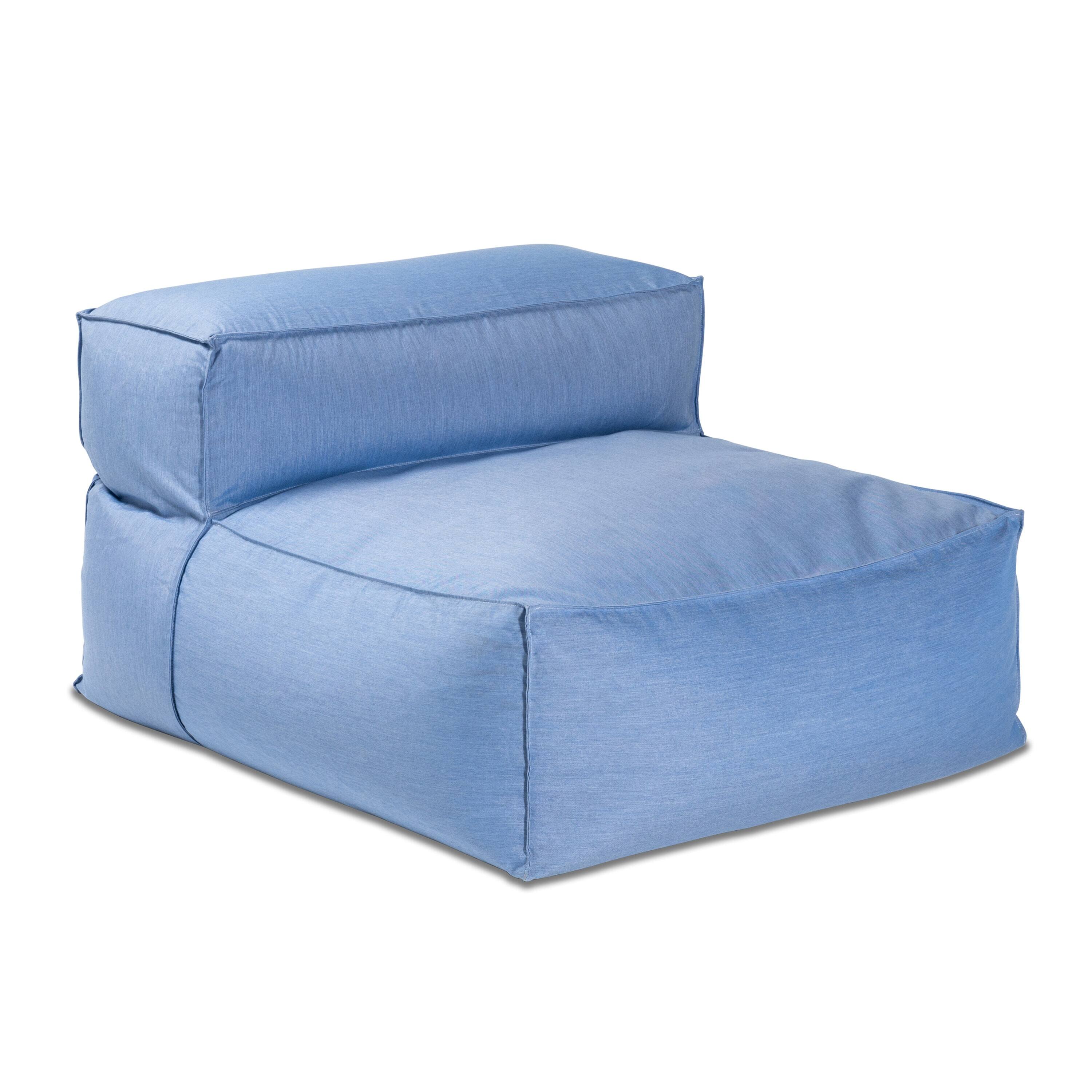 Back. Jaxx - Baya Outdoor Center Seat - Luxurious Oversized European Style Outdoor Soft Seating, Sunbrella Ocean Blue - Ocean Blue.