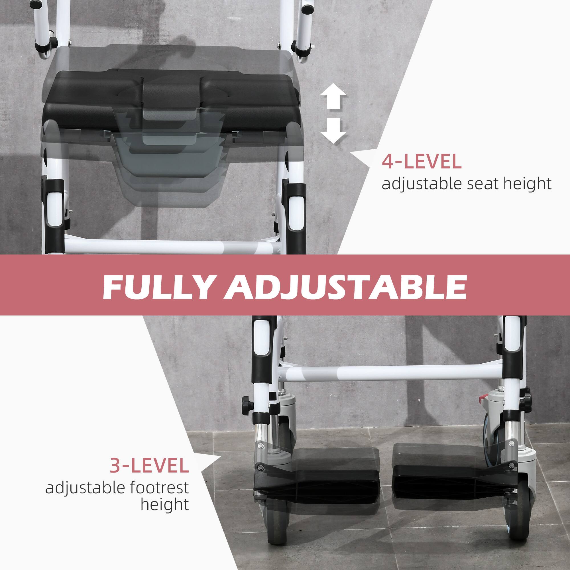 FULLY ADJUSTABLE
4-LEVEL adjustable seat height
3-LEVEL adjustable footrest height