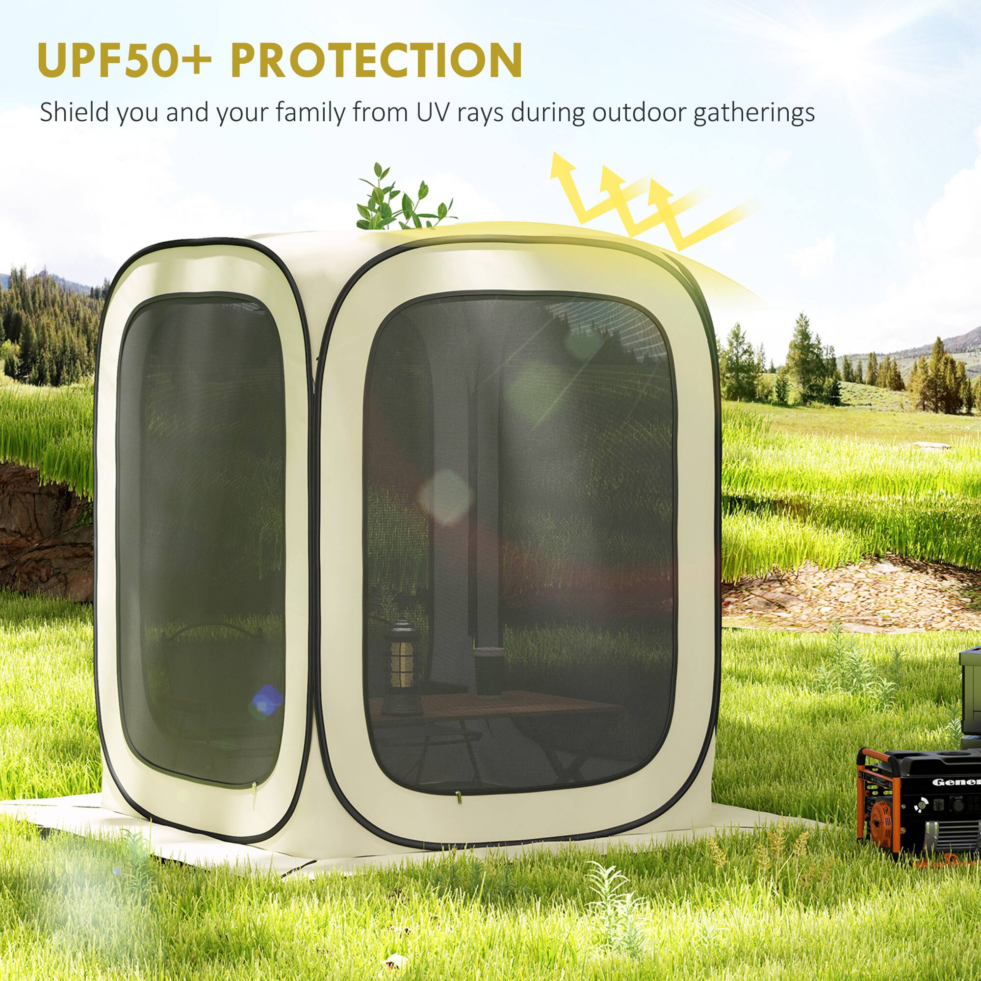 UPF50+ PROTECTION  
Shield you and your family from UV rays during outdoor gatherings