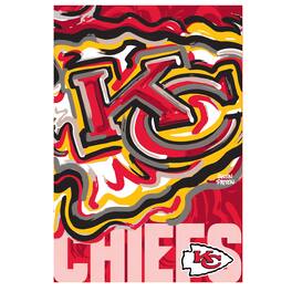 Evergreen Enterprises - Kansas City Chiefs Justin Patten Double-Sided Suede House Flag - Multicolor