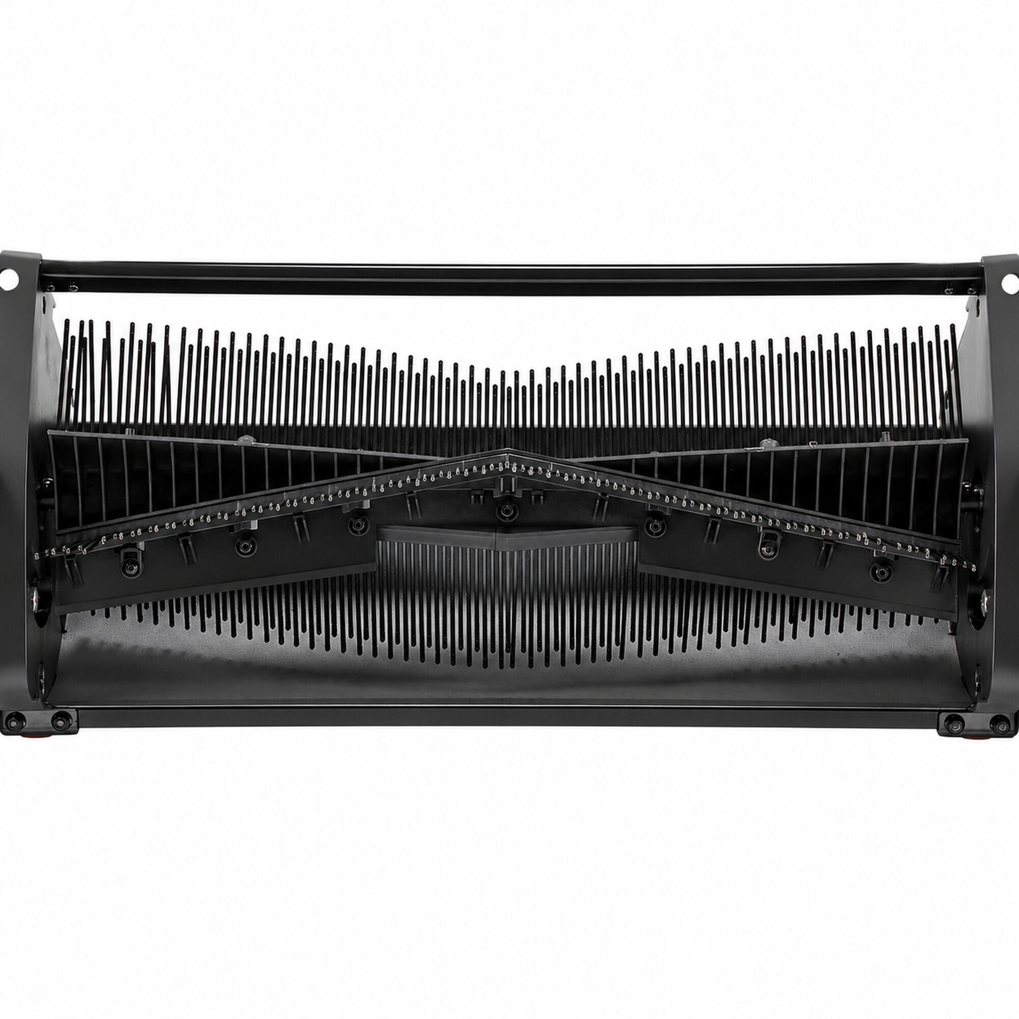 Left. RYHNUYNE - Lawn Sweeper Brush Replacement 3 Pack, 23.4 in PP Bristles, 26 in Sweeping Width, Fits S19-002A Push Sweepers - Black.