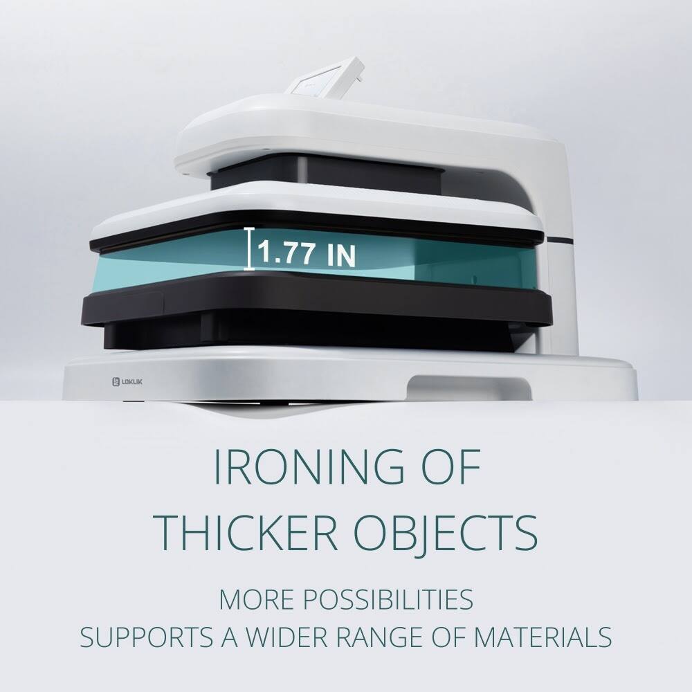 1.77 IN

IRONING OF THICKER OBJECTS

MORE POSSIBILITIES
SUPPORTS A WIDER RANGE OF MATERIALS