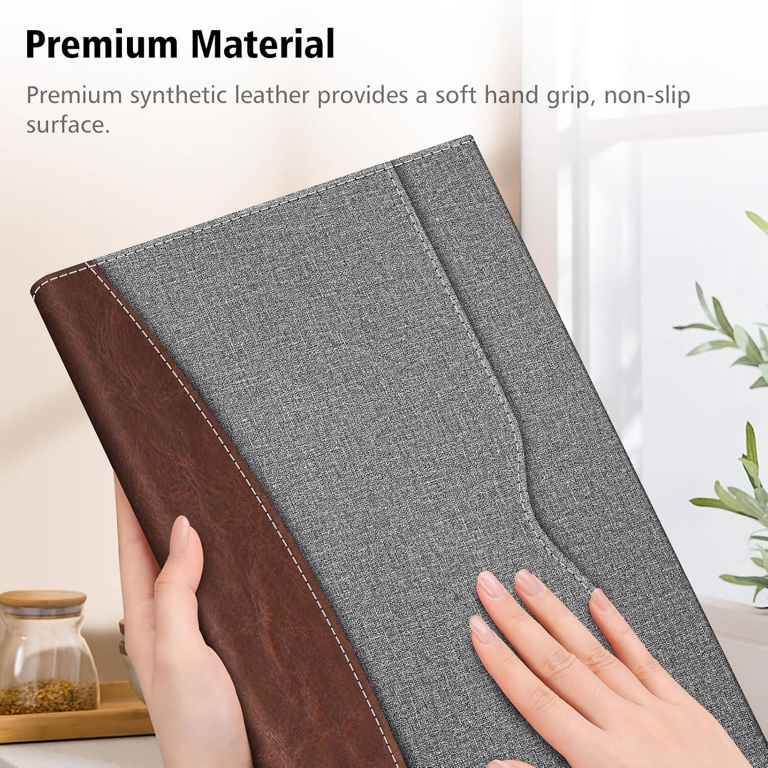 Premium Material  
Premium synthetic leather provides a soft hand grip, non-slip surface.