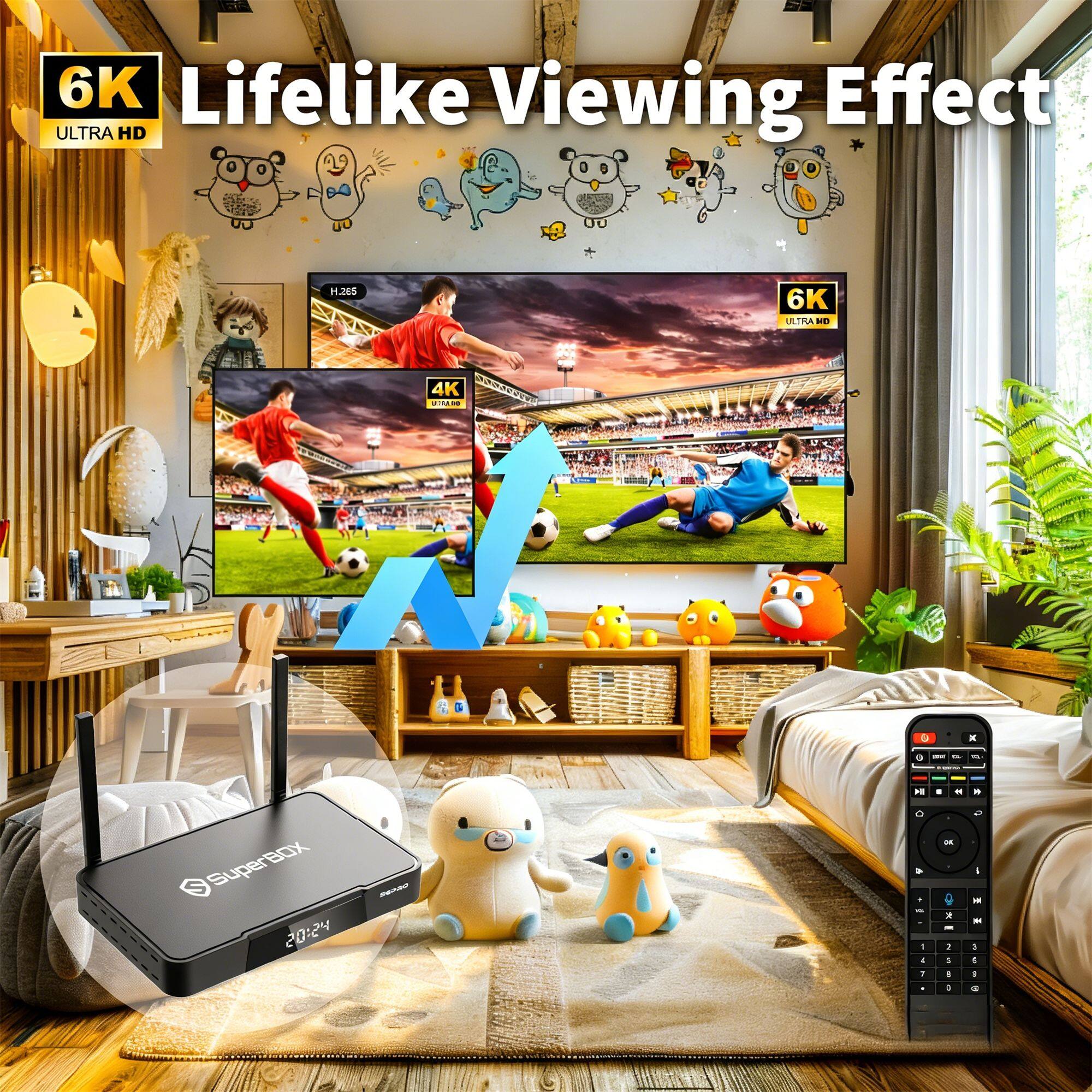 ULTRA 6K HD Lifelike Viewing Effect  
6K ULTRA HD  
H.265  
4K ULTRA HD  
SuperBOX