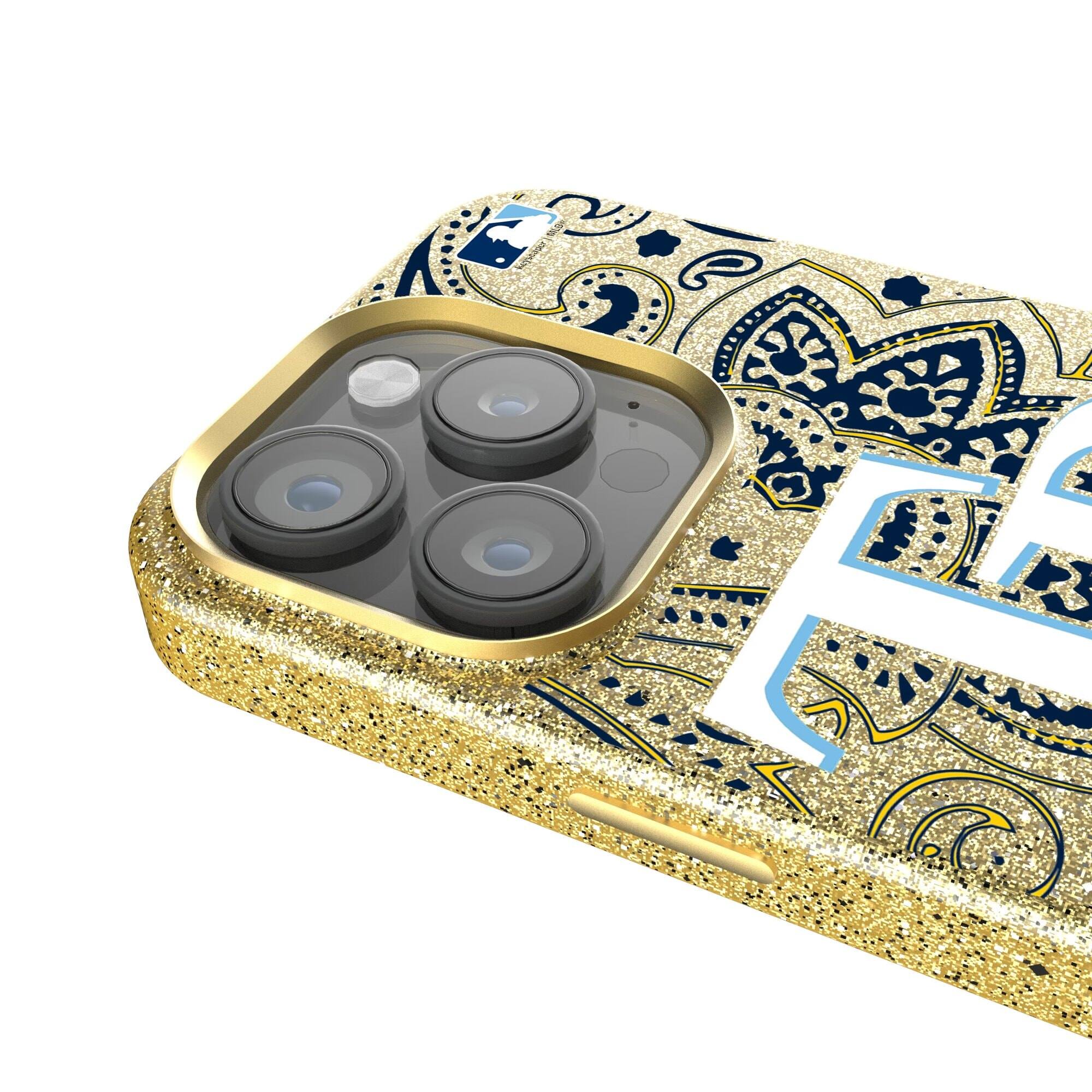 Alt View 3. Keyscaper - Tampa Bay Rays Paisley Bling iPhone Case - 14 - Gold.