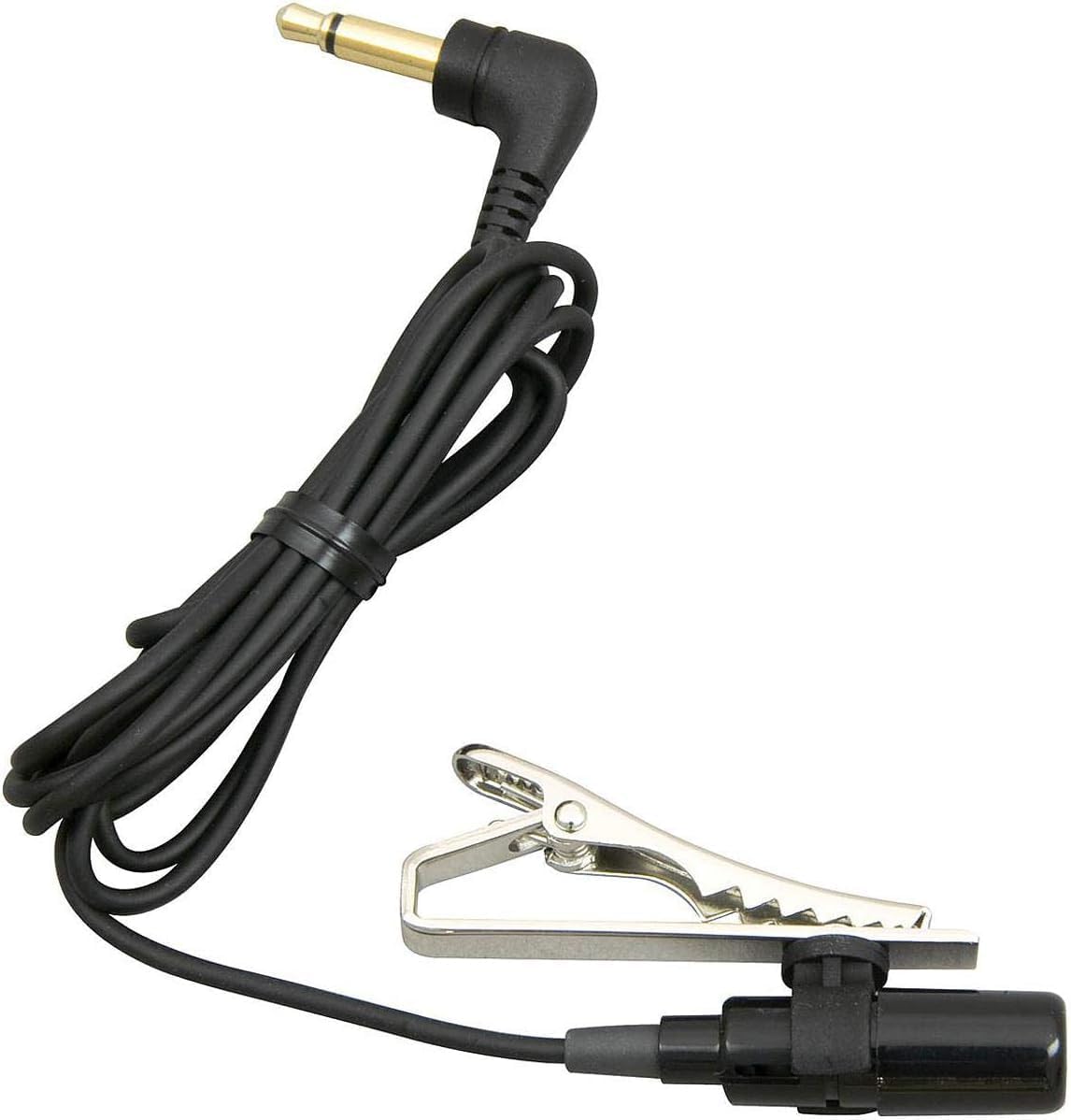 Angle. OM System - ME-15 Tie-Clip Microphone, Unidirectional Voice Recorder Mic, 3.5mm Connector, 3.3ft Cord, Lightweight - Black.