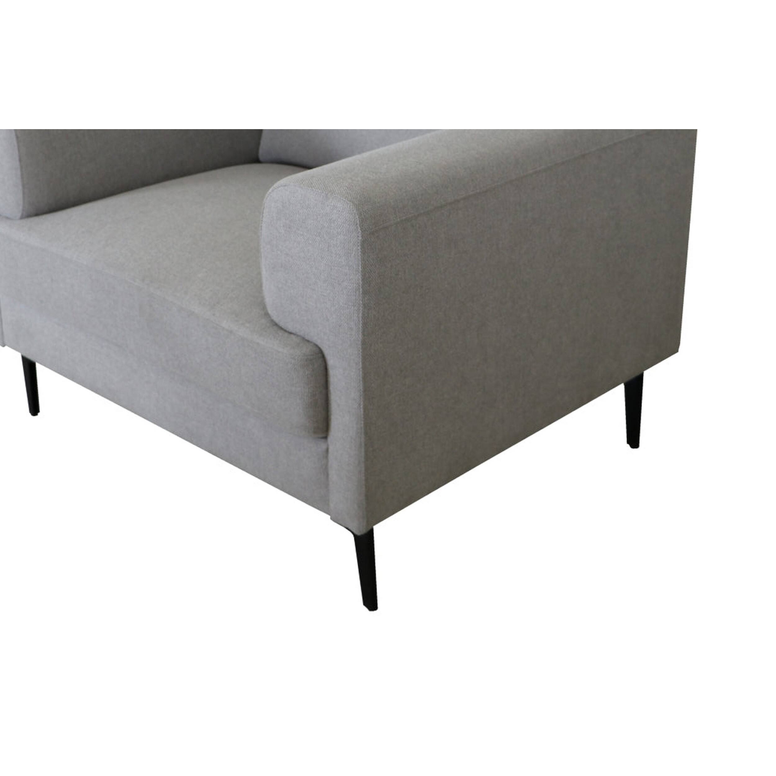 Alt View 3. Manhattan Lane - Chair with Fabric Upholstery and Sleek Metal Legs - Gray.