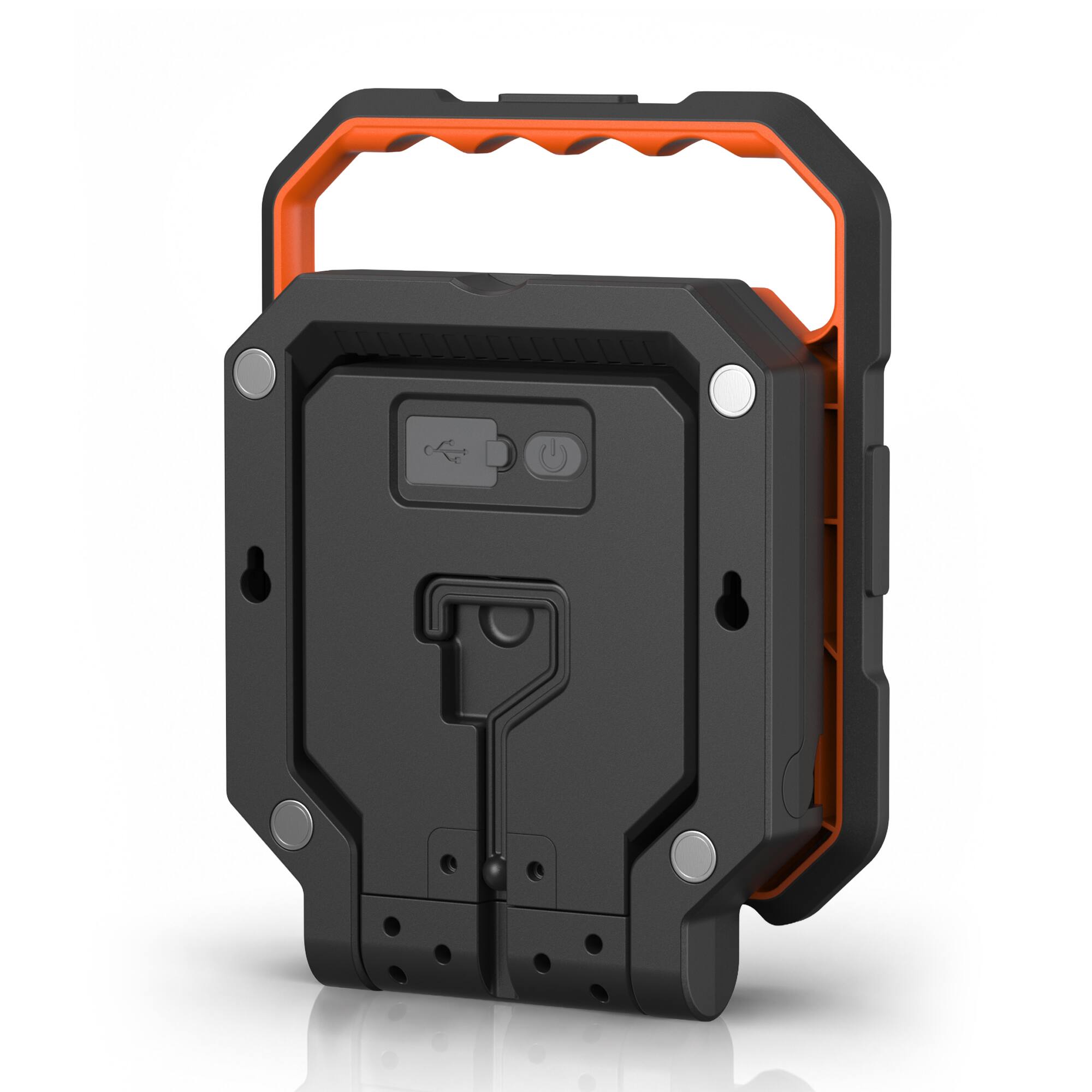 Alt View 4. Black+Decker - BLACK+DECKER 4,000-Lumen Rechargeable COB LED Work Light with Power Bank, Magnetic Mount, Folding Stand & Hanging Hook - Orange.