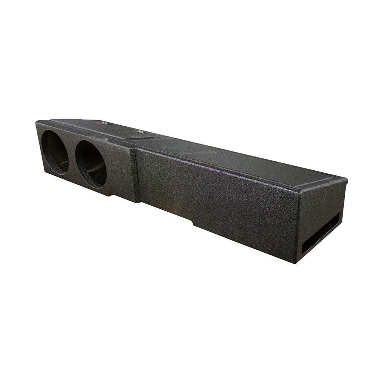 QPower - QBGMCFF07208 8 Inch Dual Port Subwoofer Box for GMC and Chevy Crew Cab - Charcoal Black