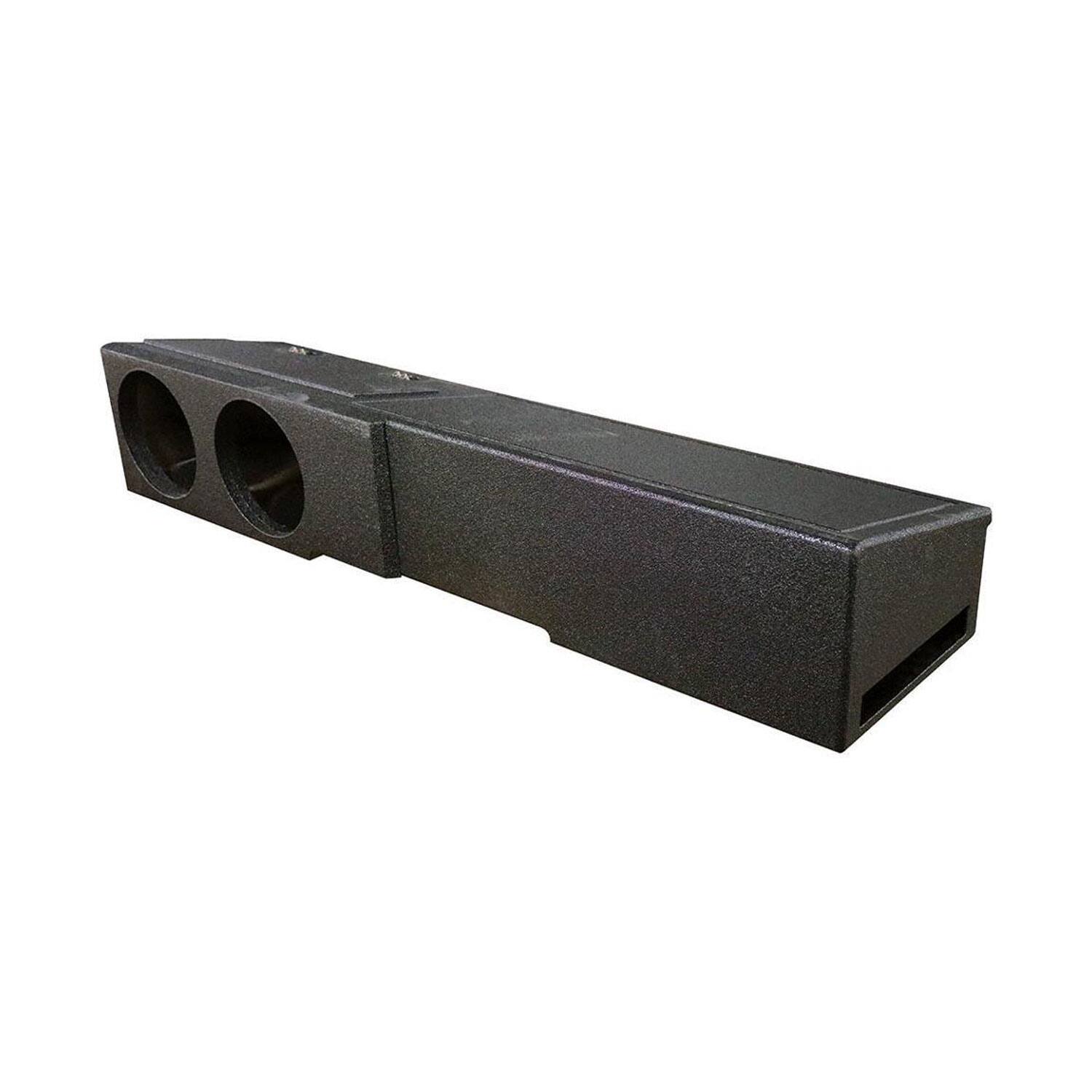 Front. QPower - QPower Dual 8" Sub Box - Chevy Silverado Crew Cab, GMC Sierra Crew Cab 2007-2026 - Charcoal Black.