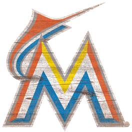 Fan Creations - Miami Marlins Distressed Logo Cutout Sign - Multicolor