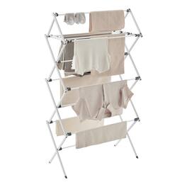 Songmics Home - Foldable Clothes Drying Rack, Laundry Drying Rack, Clothes Airer, Steel Frame, 14.6 x 29.5 x 53.2 Inches, Easy Assembly - White