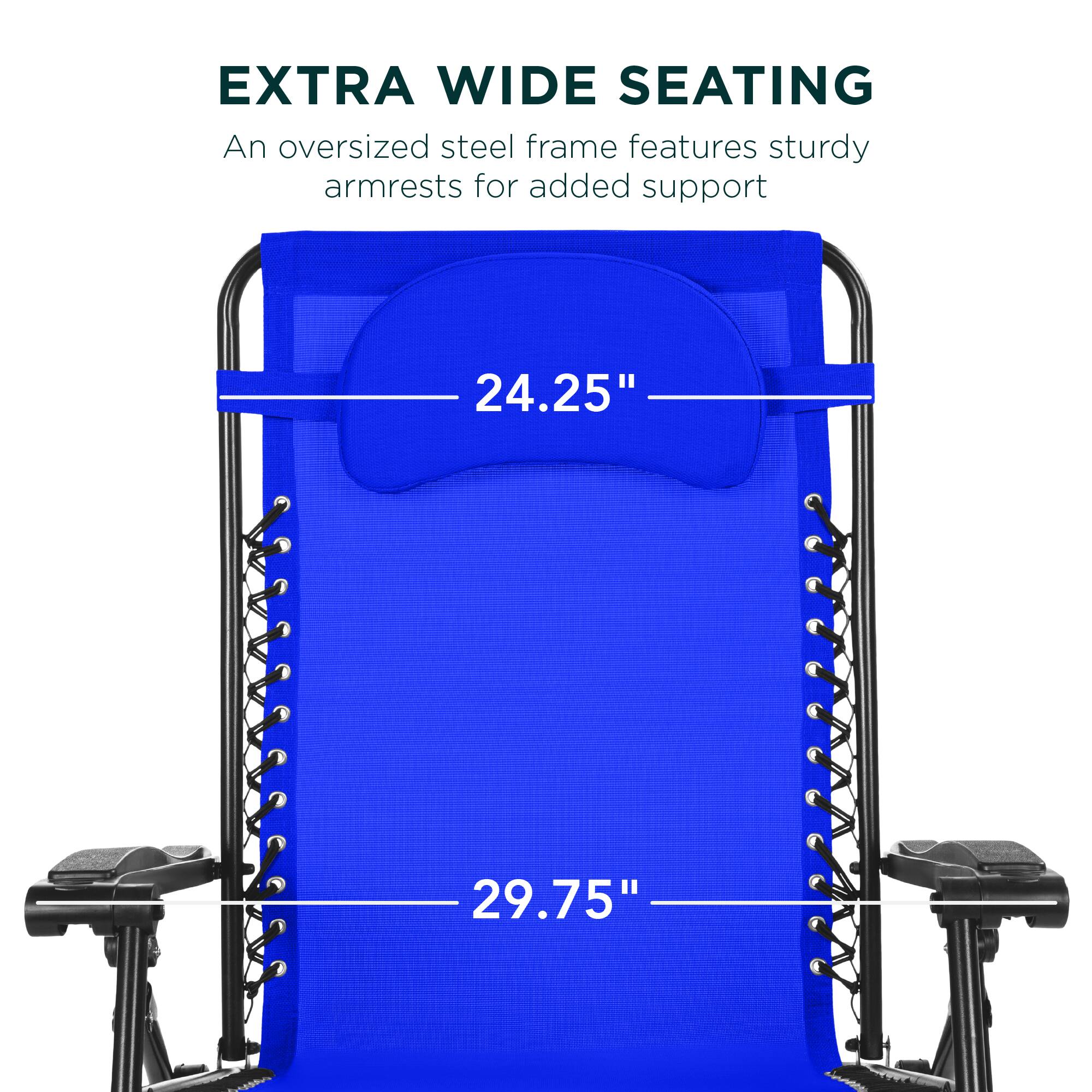 EXTRA WIDE SEATING

An oversized steel frame features sturdy armrests for added support

24.25"

29.75"