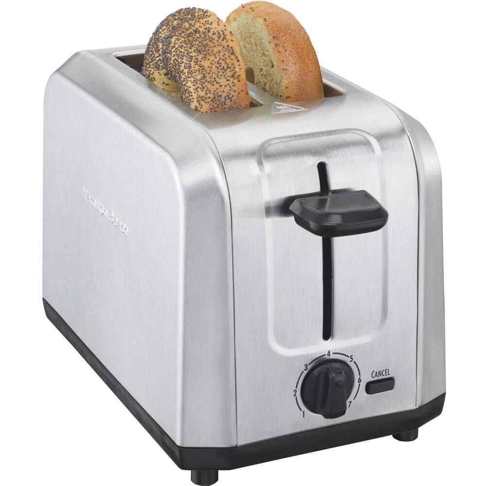 Angle. Hamilton Beach - 2-Slice Toaster - Brushed Stainless Steel.