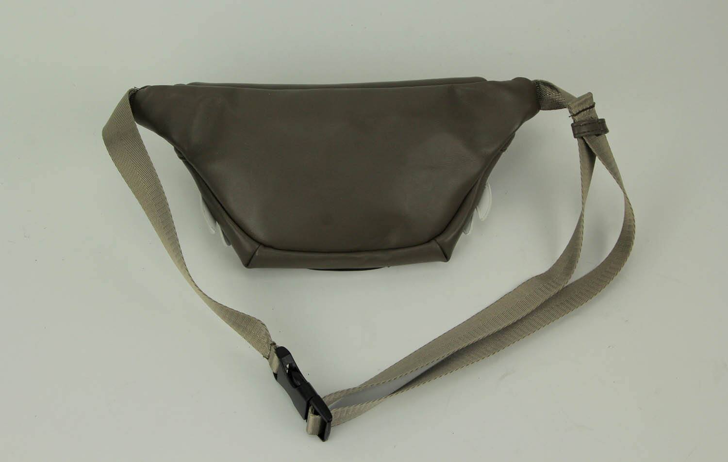 Alt View 1. Sleepyville Critters - Grey Vinyl Sloth Face Adjustable Fanny Pack - Gray.