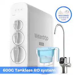 Waterdrop - G3P600 Reverse Osmosis System Extra WD-PT-05B-L Water Filter Pitcher - White