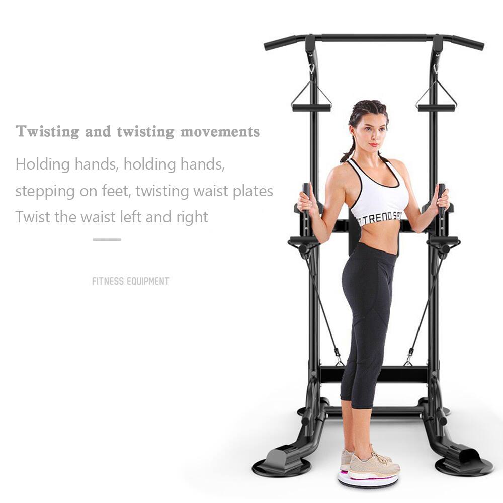 Twisting and twisting movements  
Holding hands, holding hands,  
stepping on feet, twisting waist plates  
Twist the waist left and right  

FITNESS EQUIPMENT