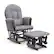 Front. Storkcraft - Hoop Glider and Ottoman - Espresso/Gray Swirl.