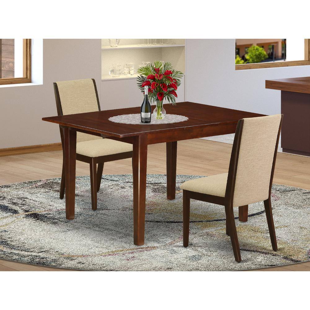 Back. East West Furniture - Dining Room Set Mahogany - Brown.